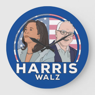 Grande Horloge Ronde Élection de Harris Walz