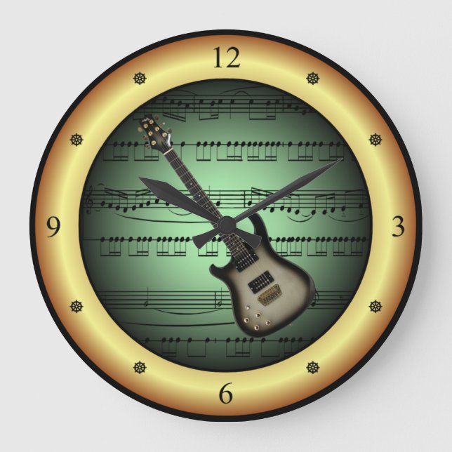 Grande Horloge Ronde Electric Guitar Chut Sheet Music avec une Green/Go (Recto)