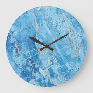 Grande Horloge Ronde Élégance du marbre : Surface texturée naturelle.