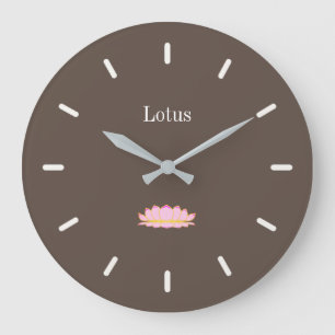 Grande Horloge Ronde Élégant Cèdre Brown