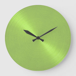 Grande Horloge Ronde Élégant chaux vert chèvre