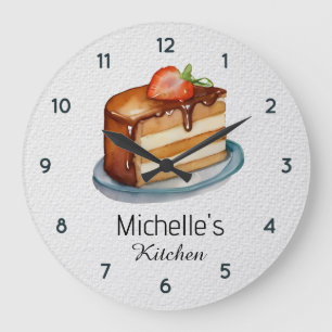 Grande Horloge Ronde Élégant chef pâtissier pâtissier pâtissier pâtissi