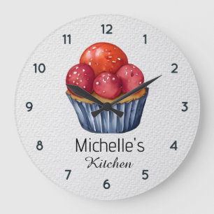 Grande Horloge Ronde Élégant chef pâtissier pâtissier pâtissier pâtissi