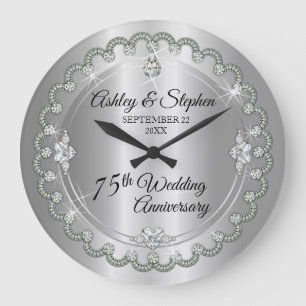 Grande Horloge Ronde Elegant Diamond Jubilee 75th Wedding Anniversary