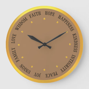 Grande Horloge Ronde Elegant Gold and Beige Good Vibes