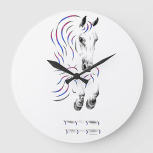 Grande Horloge Ronde Élégant Jumper Horse