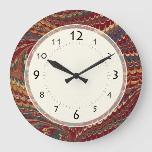 Grande Horloge Ronde Elégant marbre antique Vintage Edwardian Gentleman