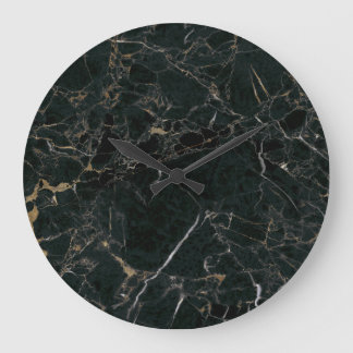 Grande Horloge Ronde Élégant marbre noir : Arrière - plan texturé