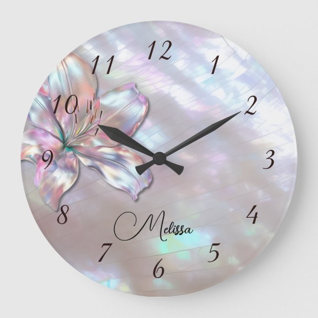 Grande Horloge Ronde Elegant Mother-of-Pearl Lily (Recto)