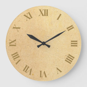 Grande Horloge Ronde Élégant Motif de texture naturelle