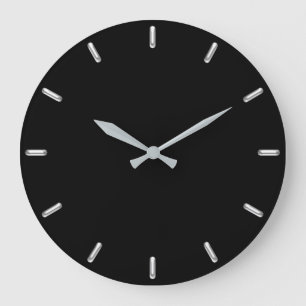 Grande Horloge Ronde Élégant Noir de noir de minimalisme de gris