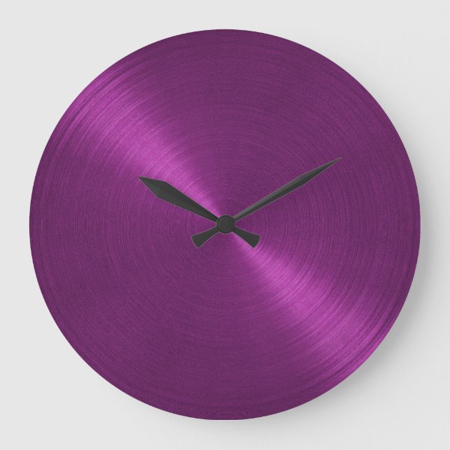 Grande Horloge Ronde Élégant Reflet Violet (Recto)