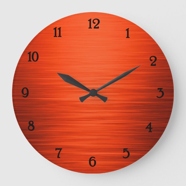 Grande Horloge Ronde Elegant shiny orange shaded wall clock (Recto)
