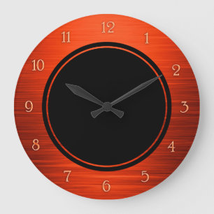 Grande Horloge Ronde Elegant shiny orange shaded wall clock