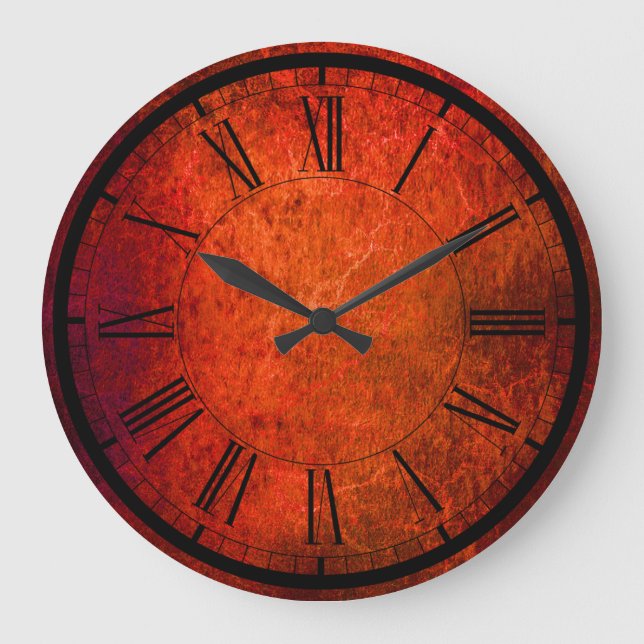 Grande Horloge Ronde Elegant velvet red wall clock (Recto)