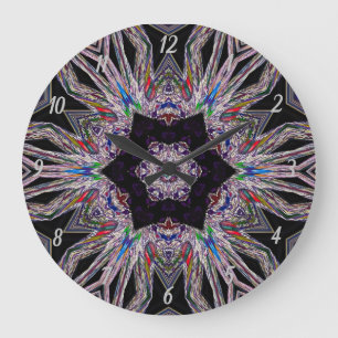 Grande Horloge Ronde Elégant violet Faux Gemstone Design