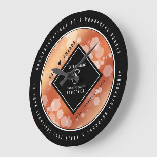 Grande Horloge Ronde Élégante 8ème anniversaire du Mariage de bronze