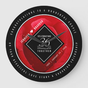 Grande Horloge Ronde Élégante célébration du 36e anniversaire du Mariag