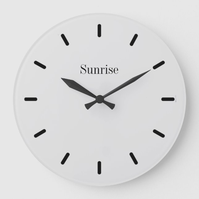 Grande Horloge Ronde Elégante couleur argent moderne et noir (Recto)