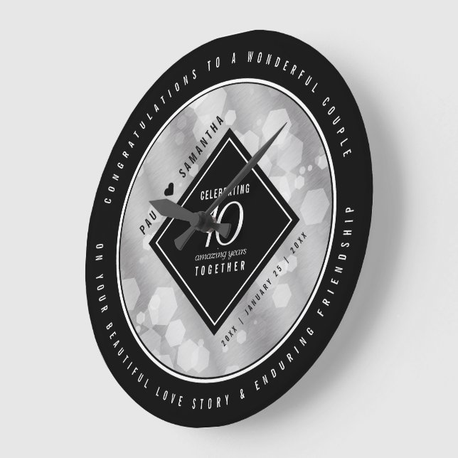 Grande Horloge Ronde Élégante fête du 10e anniversaire du Mariage de Ti (Angle)