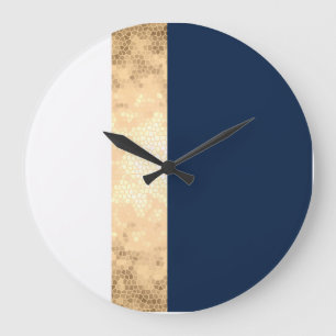 Grande Horloge Ronde elegent gold, navy blue
