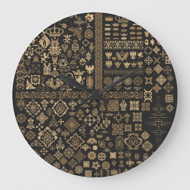 Grande Horloge Ronde Éléments baroques : motif méga-set. (Recto)