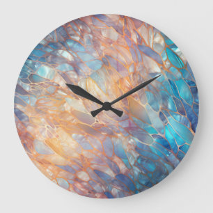 Grande Horloge Ronde Eléments en pierre de taille optique Glam Iridesce