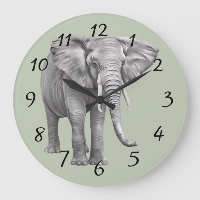 Grande Horloge Ronde Elephant Background (Recto)