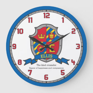Grande Horloge Ronde Ellis nom signifiant lettre de bouclier héraldique
