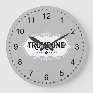 Grande Horloge Ronde Emblème de Trombone