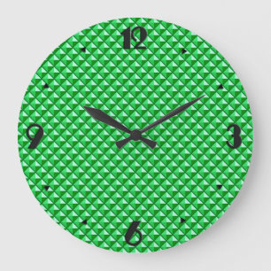 Grande Horloge Ronde Emerald green, enamel look, étudiant ded grid