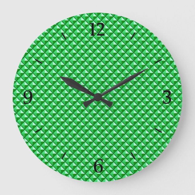Grande Horloge Ronde Emerald green, enamel look, étudiant ded grid (Recto)