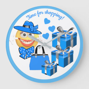 Grande Horloge Ronde Emoji de la mode fine et sur mesure avec shopping