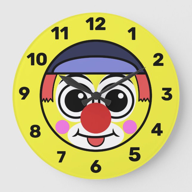 Grande Horloge Ronde Emoji du visage clown (Recto)
