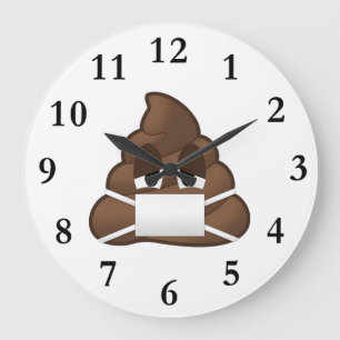 Grande Horloge Ronde Emoji Pot Masque Malade