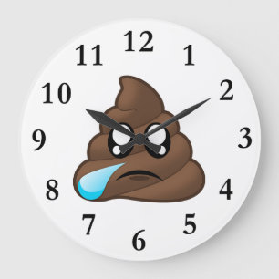 Grande Horloge Ronde Emoji Tear Pot triste