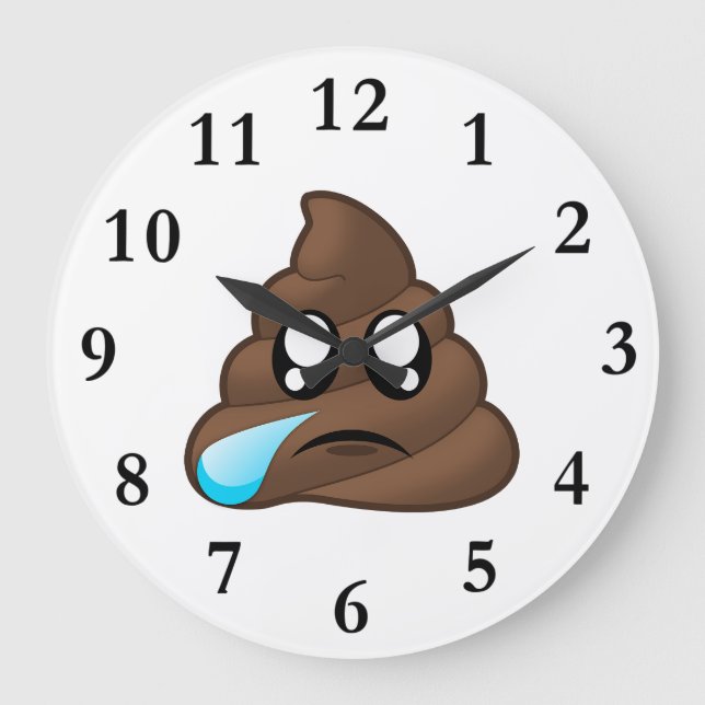 Grande Horloge Ronde Emoji Tear Pot triste (Recto)