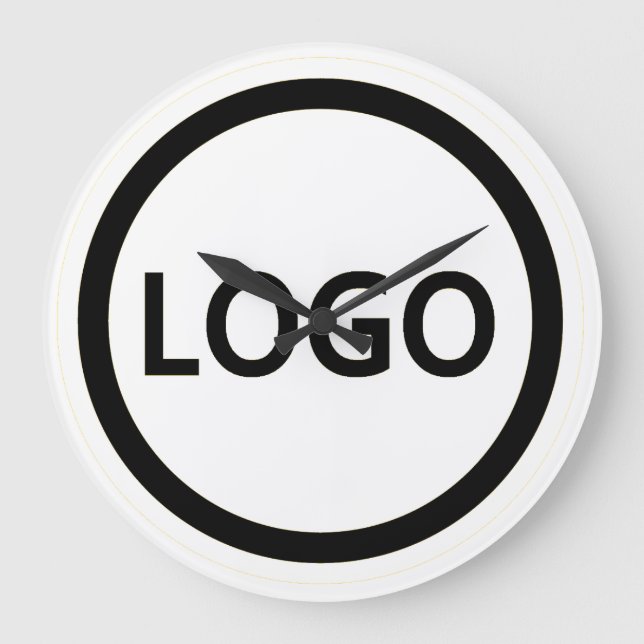 Grande Horloge Ronde Employé personnalisé du logo de votre entreprise (Recto)