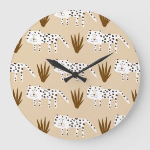 Grande Horloge Ronde Empreinte de léopard : Motif intemporel.