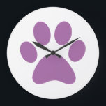 Grande Horloge Ronde Empreinte de patte<br><div class="desc">Amusant design Empreinte de patte pour amoureux des animaux!</div>