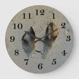 Grande Horloge Ronde Empreintes Wallaby en sable