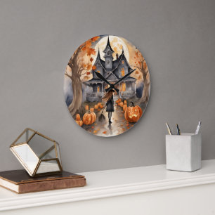 Grande Horloge Ronde En tête de la façon dont sorcière IA généré