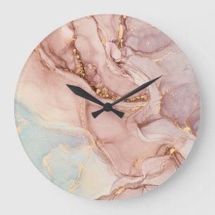Grande Horloge Ronde Encre d'alcool liquide Abstraite de luxe