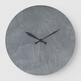 Grande Horloge Ronde Enduit Faux Slat de Venise