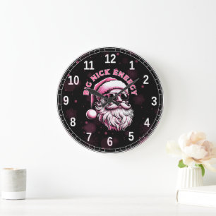 Grande Horloge Ronde Énergie Big Nick Santa Noël drôle de Noël Fêtes