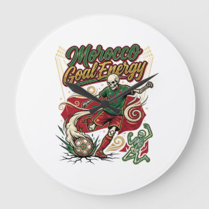 Grande Horloge Ronde Énergie de but du Maroc Skeleton Striker Nations C