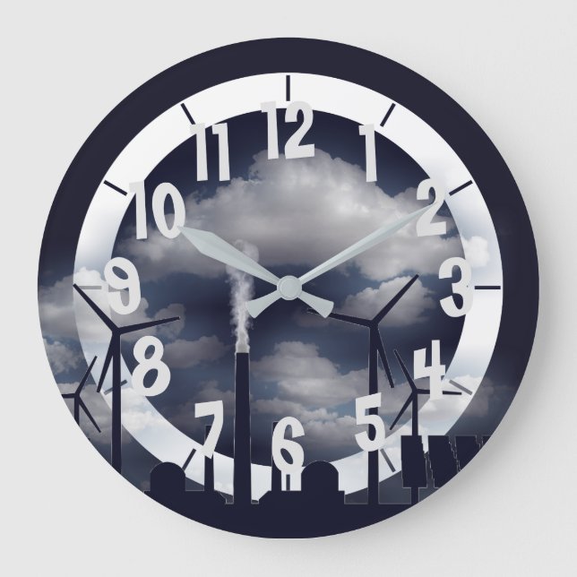 Grande Horloge Ronde Énergie solaire éolienne (Recto)