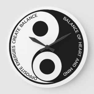 Grande Horloge Ronde Énergies Opposées, Créer un équilibre Yin Yang