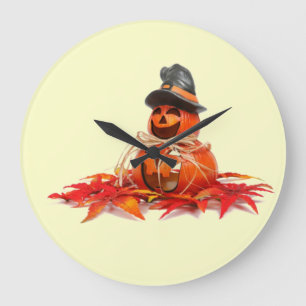 Grande Horloge Ronde Enfants Halloween Pumkins