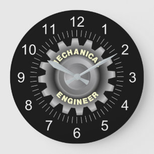 Grande Horloge Ronde Engin mécanique Gray